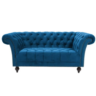 Chanter Chesterfield Fabric 2 Seater Sofa in Midnight Blue Modern Comfort and Style - Sofa In Store