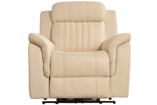 Cidliano Electric Recliner Armchair – Cream Genuine Leather Comfort - Sofa In Store