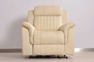 Cidliano Electric Recliner Armchair – Cream Genuine Leather Comfort - Sofa In Store