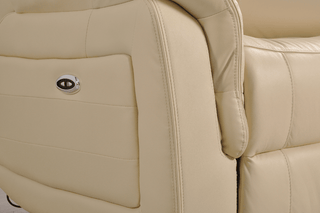 Cidliano Electric Recliner Armchair – Cream Genuine Leather Comfort - Sofa In Store
