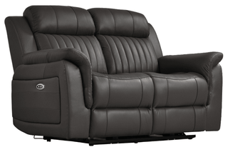 Cidliano 2 Seater Sofa – Genuine Leather Grey Electric Recliner - Sofa In Store