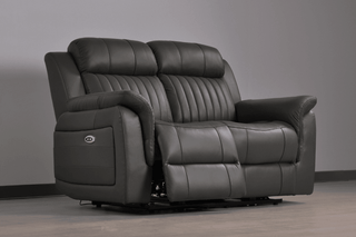 Cidliano 2 Seater Sofa – Genuine Leather Grey Electric Recliner - Sofa In Store