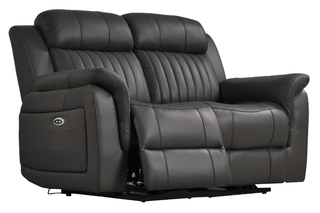 Cidliano 2 Seater Sofa – Genuine Leather Grey Electric Recliner - Sofa In Store