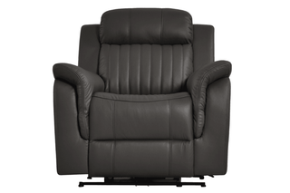Cidliano Electric Recliner Armchair – Grey Genuine Leather - Sofa In Store