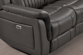 Cidliano Electric Recliner Armchair – Grey Genuine Leather - Sofa In Store