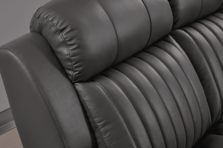 Cidliano Electric Recliner Armchair – Grey Genuine Leather - Sofa In Store