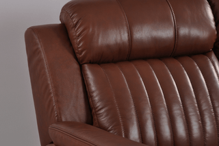 Cidliano 2 Seater Sofa – Tan Genuine Leather Electric Recliner - Sofa In Store