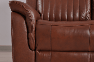 Cidliano 2 Seater Sofa – Tan Genuine Leather Electric Recliner - Sofa In Store
