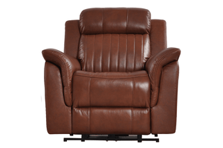 Cidliano 1 Seater Genuine Leather Tan Electric Recliner Armchair - Sofa In Store