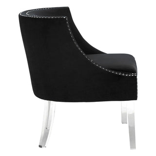 Clarox Upholstered Curved Velvet Armchair In Black - Sofa In Store
