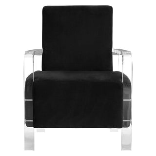 Clarox Upholstered Velvet Accent Chair In Black - Sofa In Store