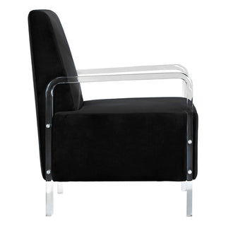 Clarox Upholstered Velvet Accent Chair In Black - Sofa In Store