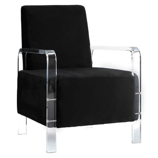 Clarox Upholstered Velvet Accent Chair In Black - Sofa In Store