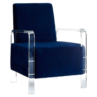 Clarox Upholstered Velvet Accent Chair In Blue - Sofa In Store