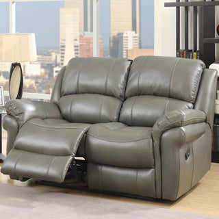 Claton Grey Leather Recliner Sofa – 2 Seater | Dual Recline, Pillow-Top Arms, High Back Support - Sofa In Store