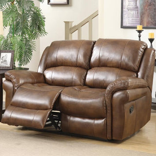 Claton Tan Leather Recliner Sofa – 2 Seater | Pillow-Top Seating, Manual Recline, Compact Comfort - Sofa In Store