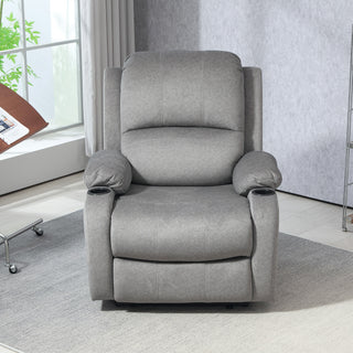 HOMCOM Microfibre Manual Reclining Armchair, with Footrest - Grey - Sofa In Store