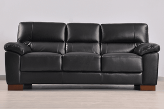 Dalmore Black 3 Seater Sofa – Genuine Leather with Modern Style - Sofa In Store