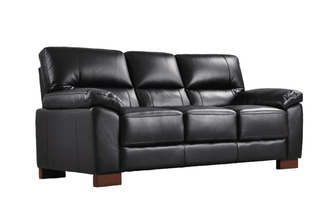 Dalmore Black 3 Seater Sofa – Genuine Leather with Modern Style - Sofa In Store
