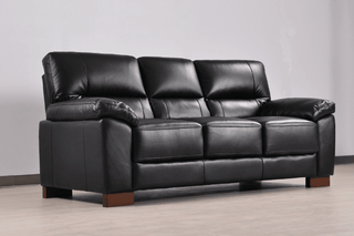 Dalmore Black 3 Seater Sofa – Genuine Leather with Modern Style - Sofa In Store