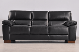 Dalmore Black 3 Seater Sofa – Genuine Leather with Modern Style - Sofa In Store