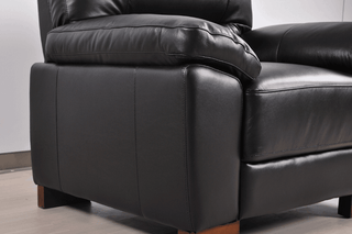 Dalmore Black 3 Seater Sofa – Genuine Leather with Modern Style - Sofa In Store