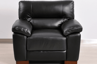 Dalmore 1 Seater Armchair – Black Genuine Leather Chesterfield Style - Sofa In Store