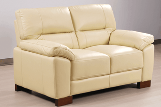 Dalmore Cream 2+2 Seater Sofa Set – Genuine Leather Chesterfield - Sofa In Store