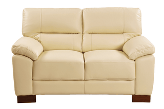 Dalmore 2 Seater Sofa – Genuine Leather Cream with Modern Design - Sofa In Store