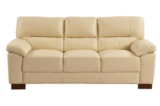 Dalmore Cream 3 Seater Sofa – Genuine Leather with Modern Design - Sofa In Store