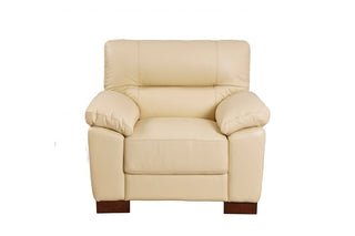Dalmore 1 Seater Armchair – Cream Genuine Leather with Modern Design - Sofa In Store