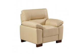 Dalmore 1 Seater Armchair – Cream Genuine Leather with Modern Design - Sofa In Store