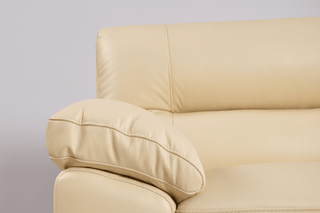 Dalmore 1 Seater Armchair – Cream Genuine Leather with Modern Design - Sofa In Store