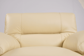 Dalmore 1 Seater Armchair – Cream Genuine Leather with Modern Design - Sofa In Store