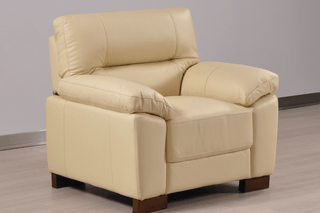Dalmore 1 Seater Armchair – Cream Genuine Leather with Modern Design - Sofa In Store