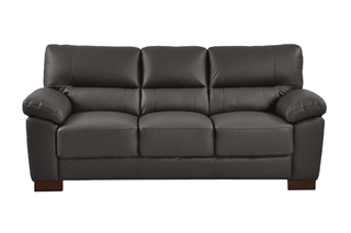 Dalmore 3 Seater Sofa – Genuine Leather in Elegant Grey - Sofa In Store