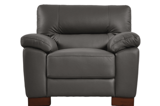 Dalmore 1 Seater Armchair – Genuine Leather in Grey with Modern Design - Sofa In Store