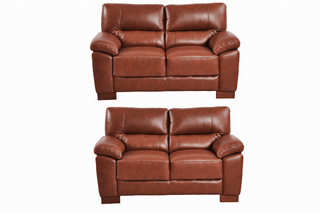 Dalmore Genuine Leather Tan 2+2 Seater Sofa Set – Modern Design and Comfort - Sofa In Store