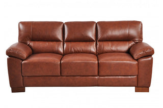 Dalmore Tan 3 Seater Sofa – Genuine Leather with Modern Design - Sofa In Store