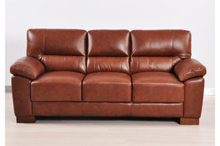 Dalmore Tan 3 Seater Sofa – Genuine Leather with Modern Design - Sofa In Store