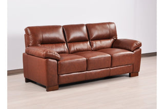 Dalmore Tan 3 Seater Sofa – Genuine Leather with Modern Design - Sofa In Store