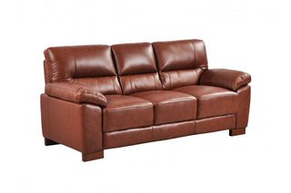 Dalmore Tan 3 Seater Sofa – Genuine Leather with Modern Design - Sofa In Store
