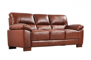 Dalmore Tan 3 Seater Sofa – Genuine Leather with Modern Design - Sofa In Store