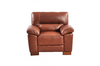 Dalmore 1 Seater Armchair – Tan Genuine Leather with Modern Design - Sofa In Store