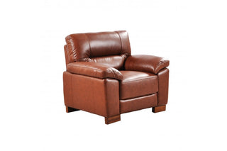 Dalmore 1 Seater Armchair – Tan Genuine Leather with Modern Design - Sofa In Store
