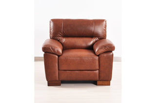 Dalmore 1 Seater Armchair – Tan Genuine Leather with Modern Design - Sofa In Store