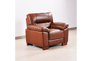 Dalmore 1 Seater Armchair – Tan Genuine Leather with Modern Design - Sofa In Store