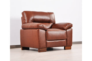 Dalmore 1 Seater Armchair – Tan Genuine Leather with Modern Design - Sofa In Store