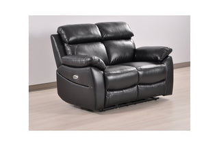 Dandrea 2 Seater Genuine Leather Black Electric Power Recliner - Sofa In Store