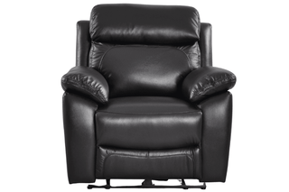 Dandrea 1 Seater Armchair – Genuine Leather Black Electric Recliner - Sofa In Store